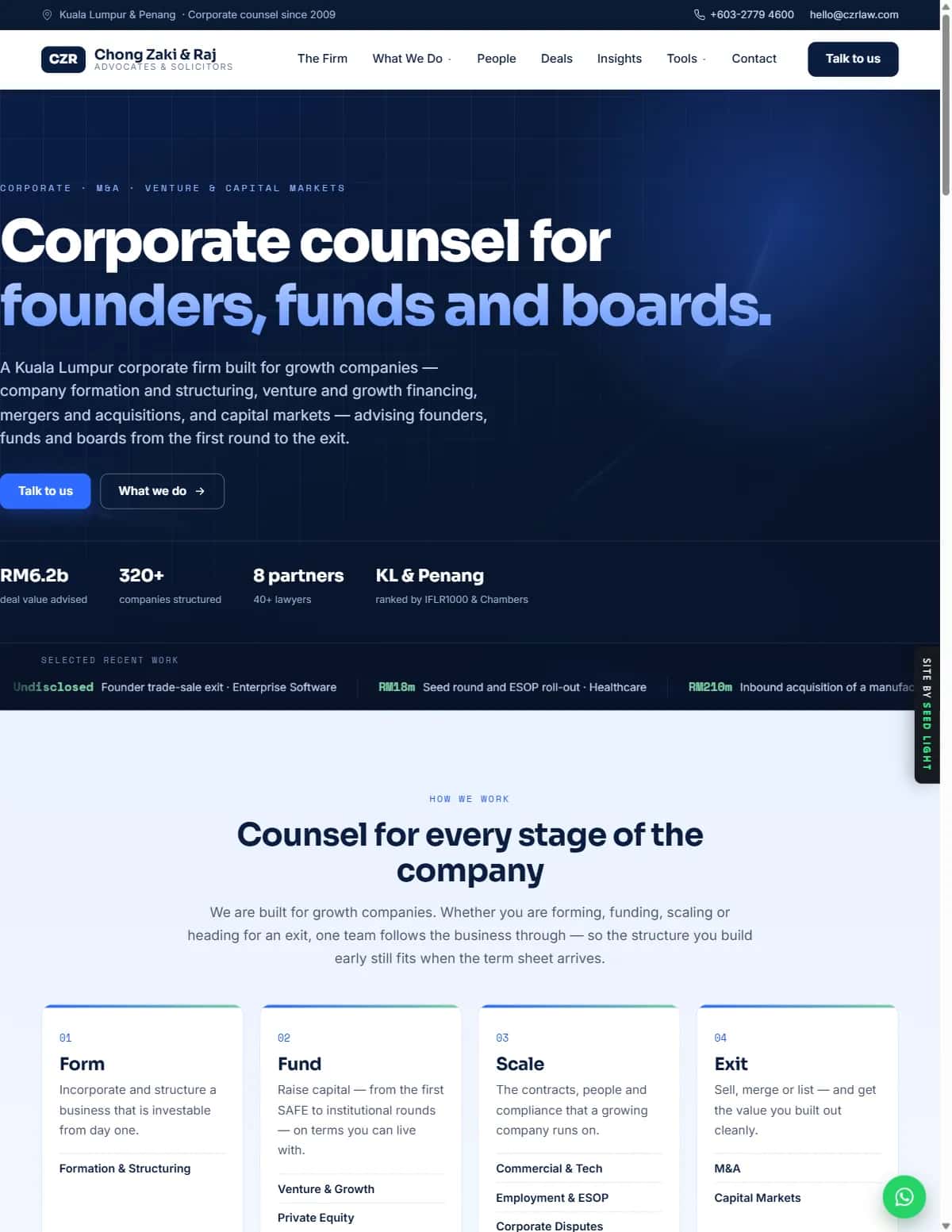 Chong Zaki & Raj demo website homepage