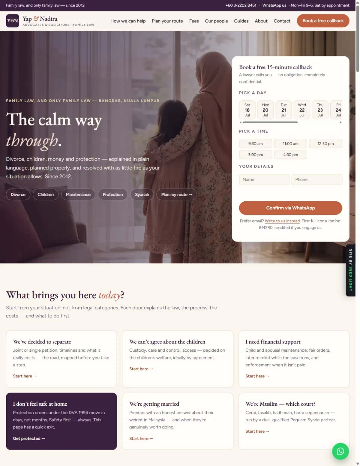 Yap & Nadira demo website homepage