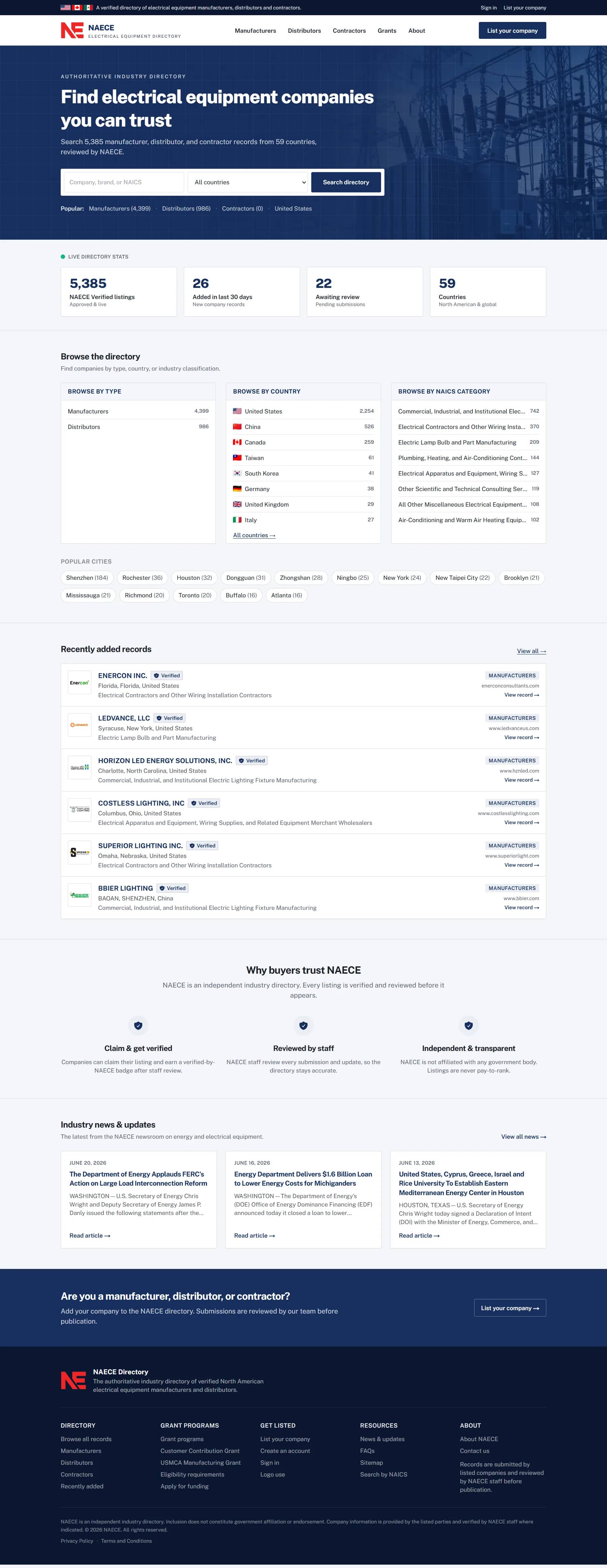 NAECE website