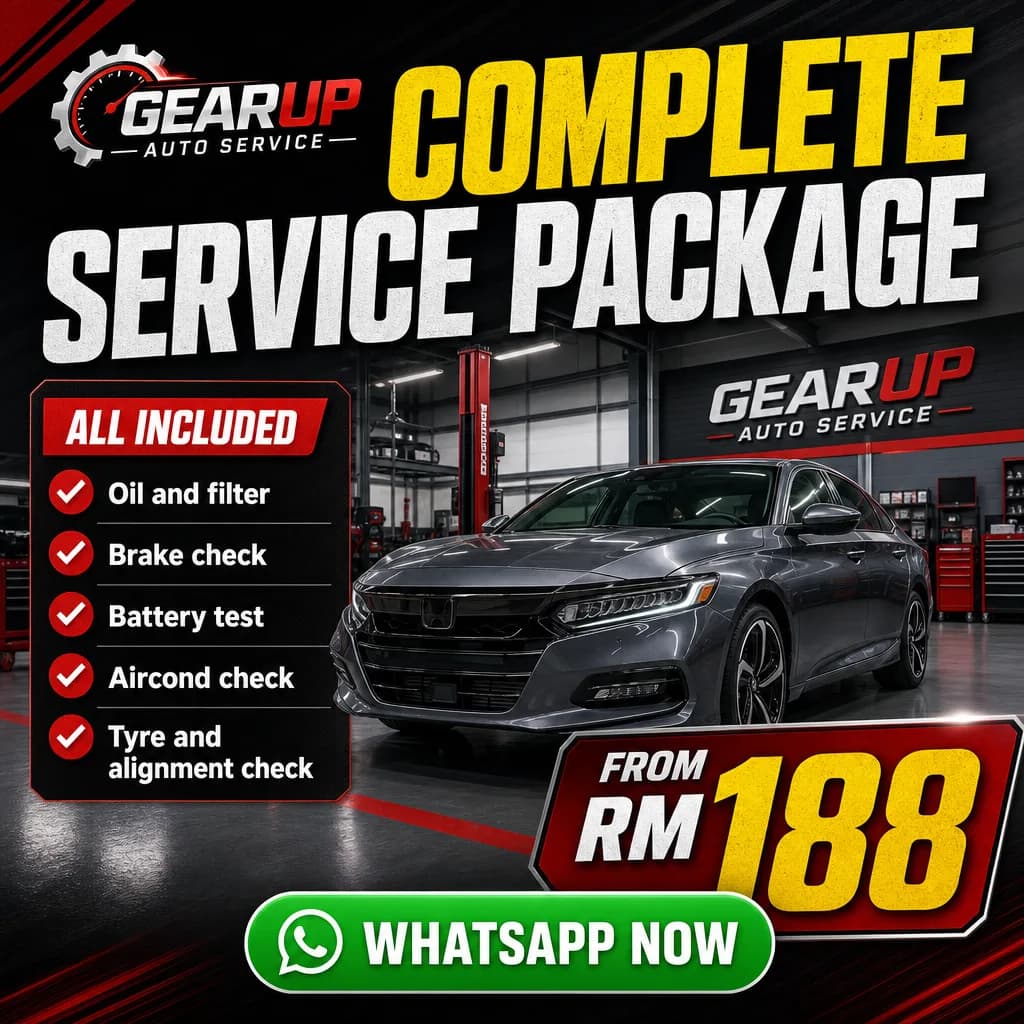 Automotive ad creative for GearUp Auto Service: Complete service package