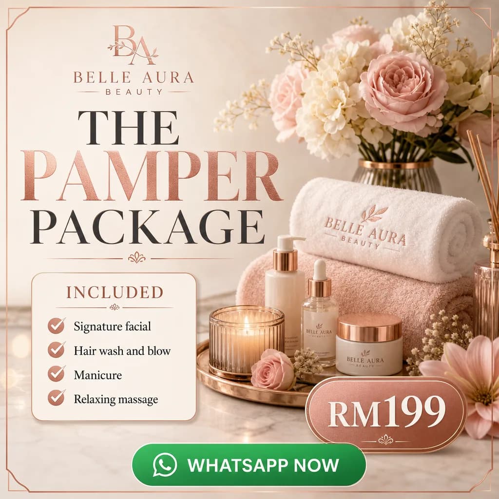Beauty ad creative for Belle Aura Beauty: Pamper package