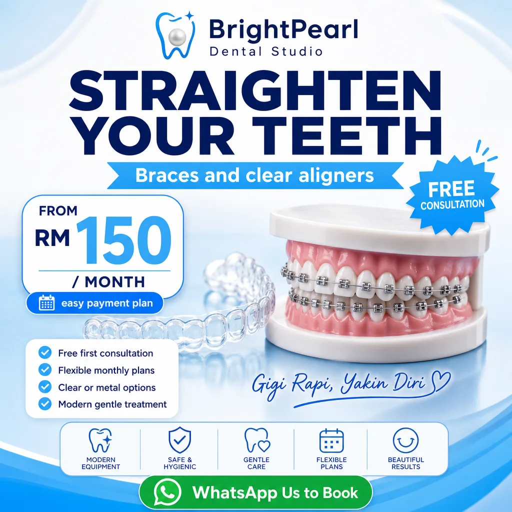 Dental ad creative for BrightPearl Dental Studio: Braces and aligners
