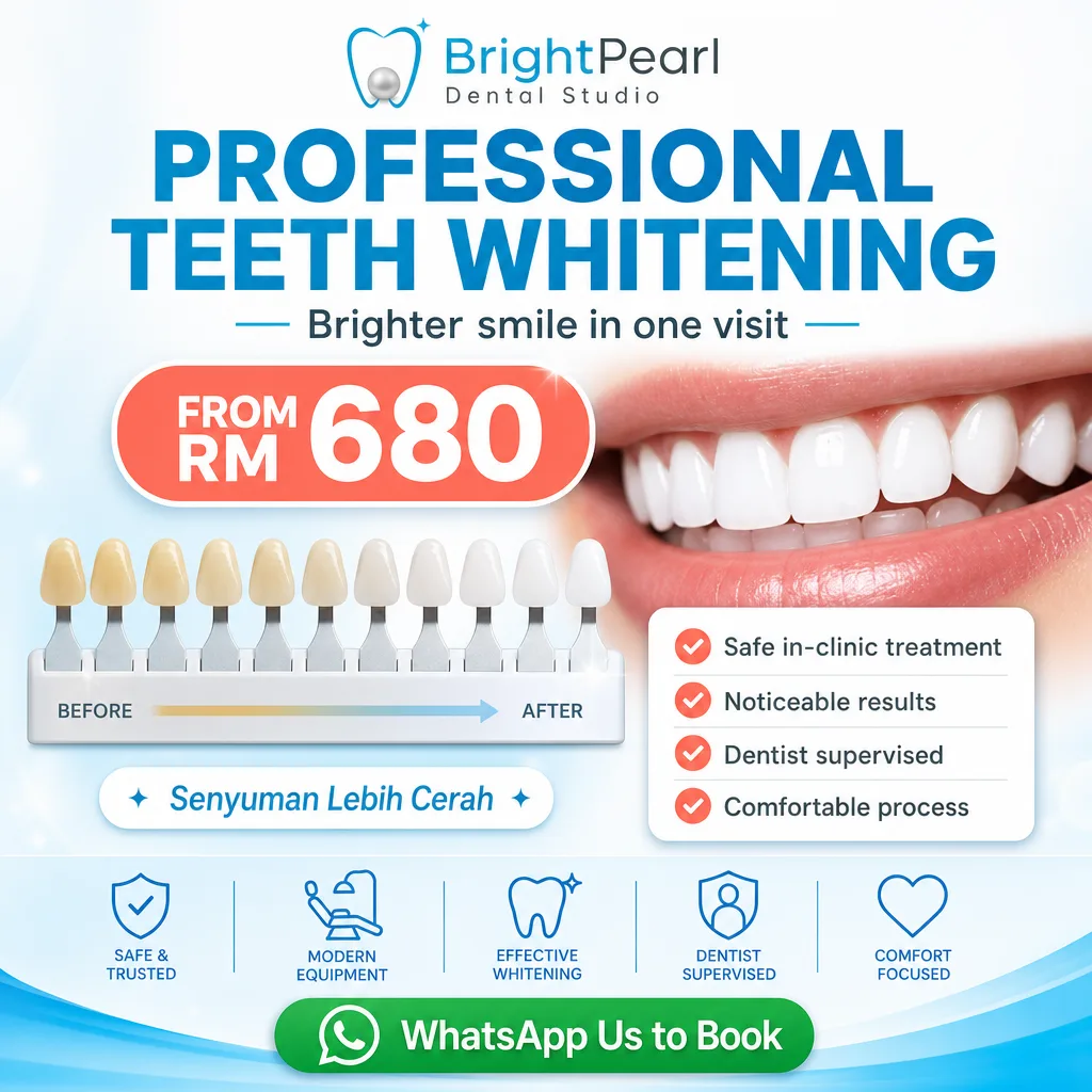Dental ad creative for BrightPearl Dental Studio: Teeth whitening