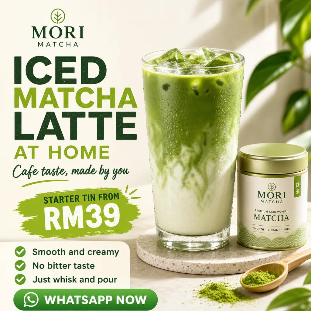 Food & Beverage ad creative for MORI MATCHA: Iced matcha latte