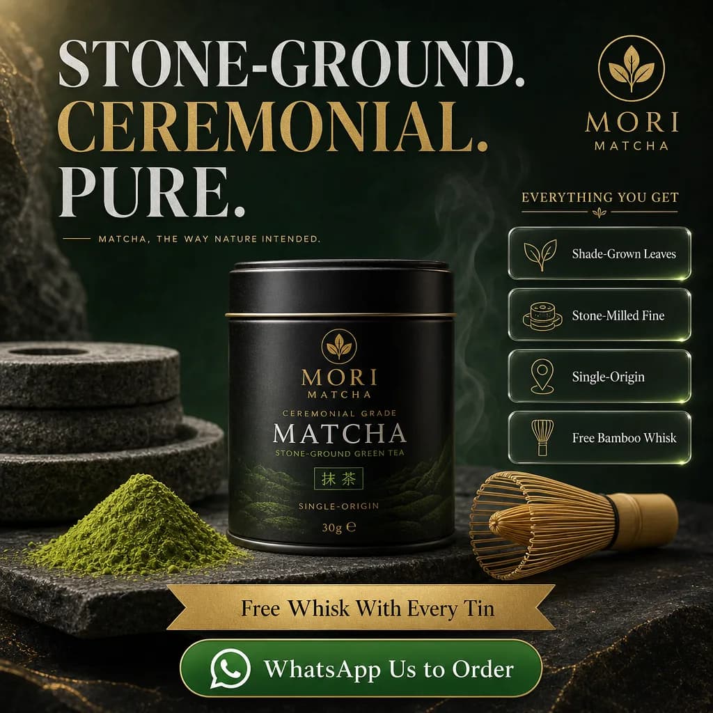 Food & Beverage ad creative for MORI MATCHA: Premium value stack