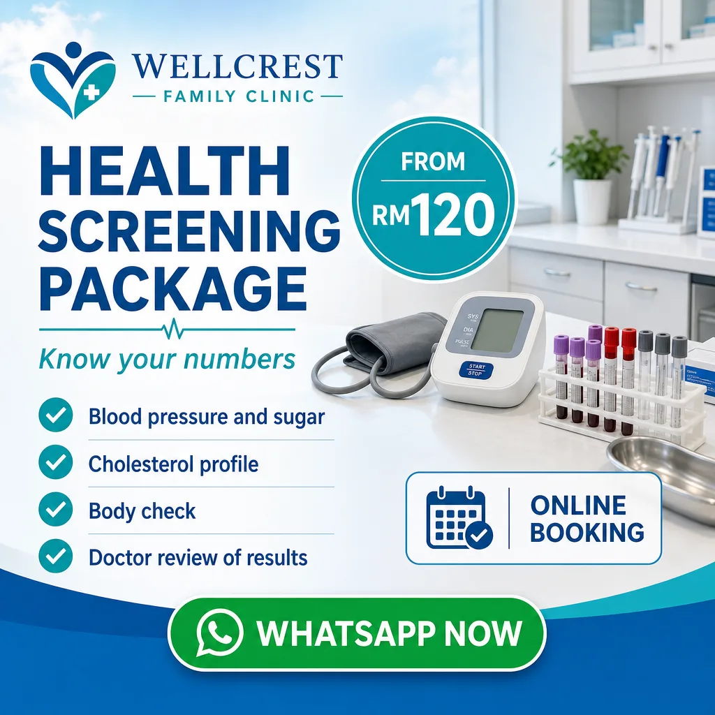 Healthcare ad creative for Wellcrest Family Clinic: Health screening package