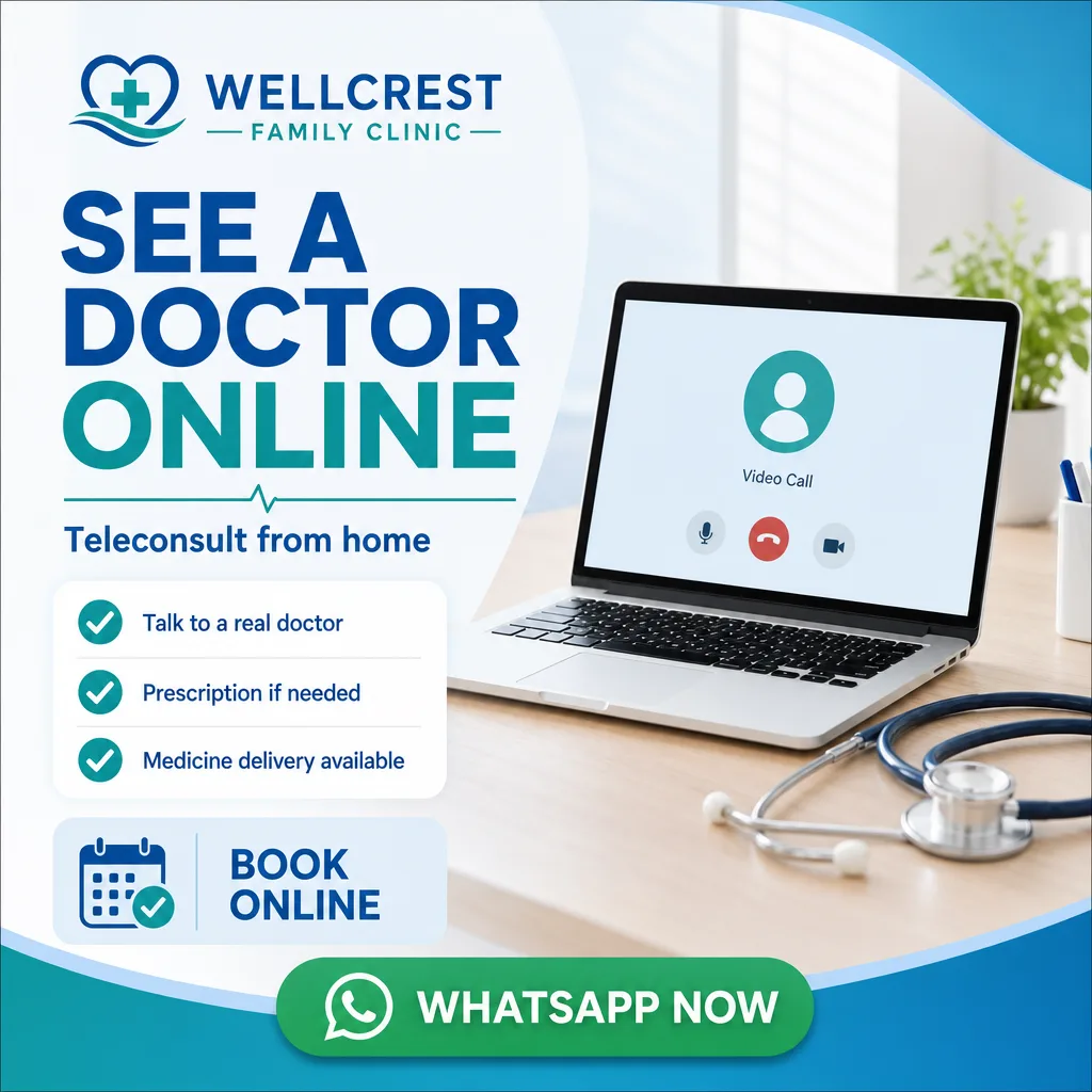 Healthcare ad creative for Wellcrest Family Clinic: Teleconsult