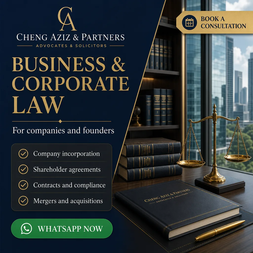 Legal ad creative for Cheng Aziz & Partners: Business and corporate law