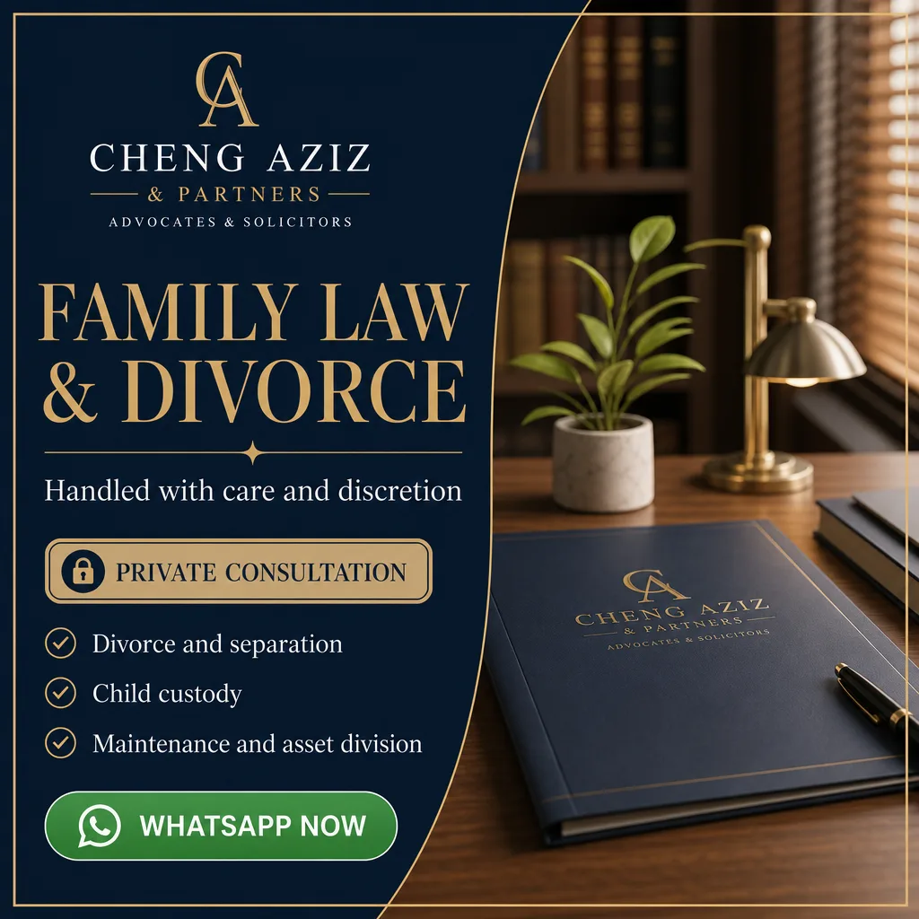 Legal ad creative for Cheng Aziz & Partners: Family law and divorce