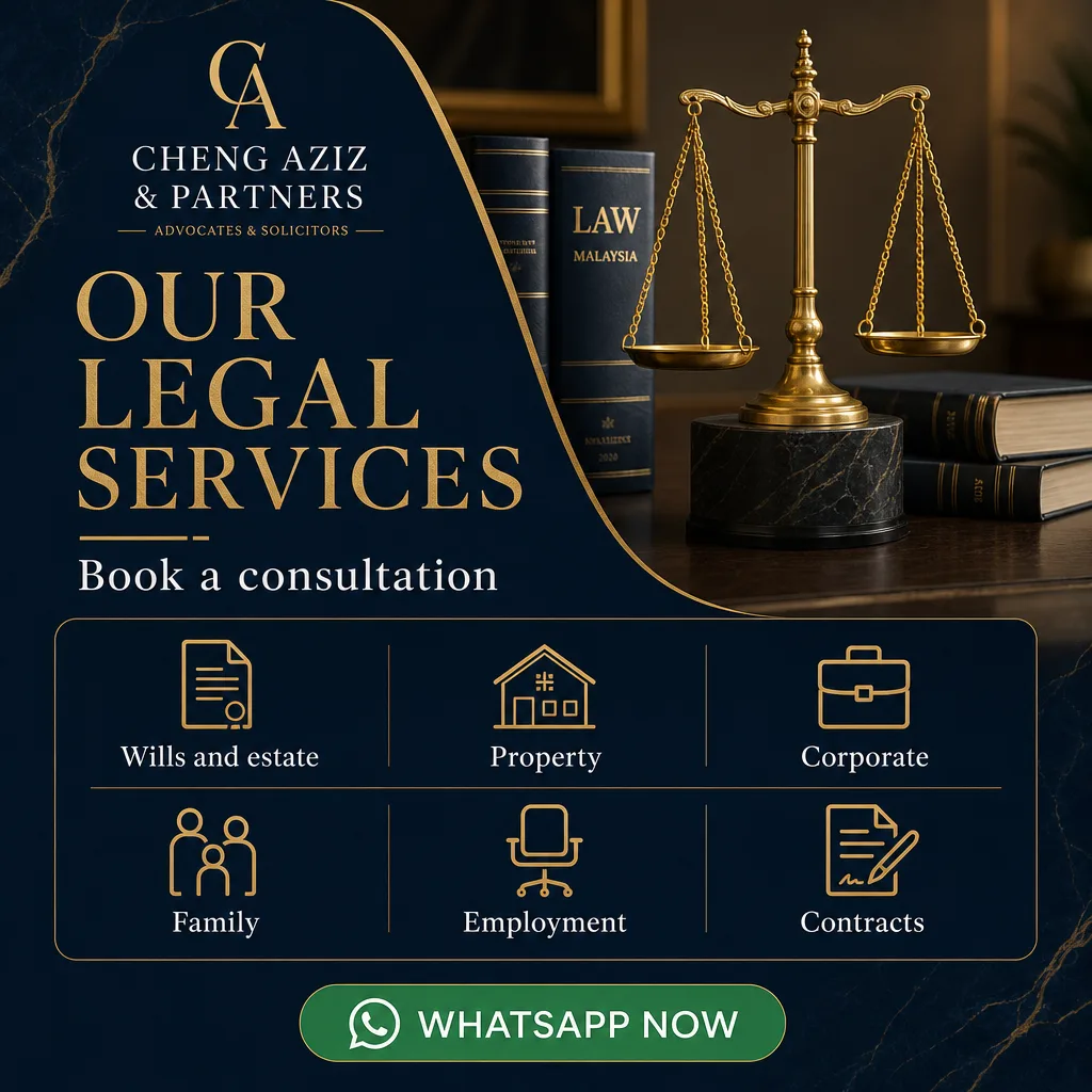 Legal ad creative for Cheng Aziz & Partners: Our legal services