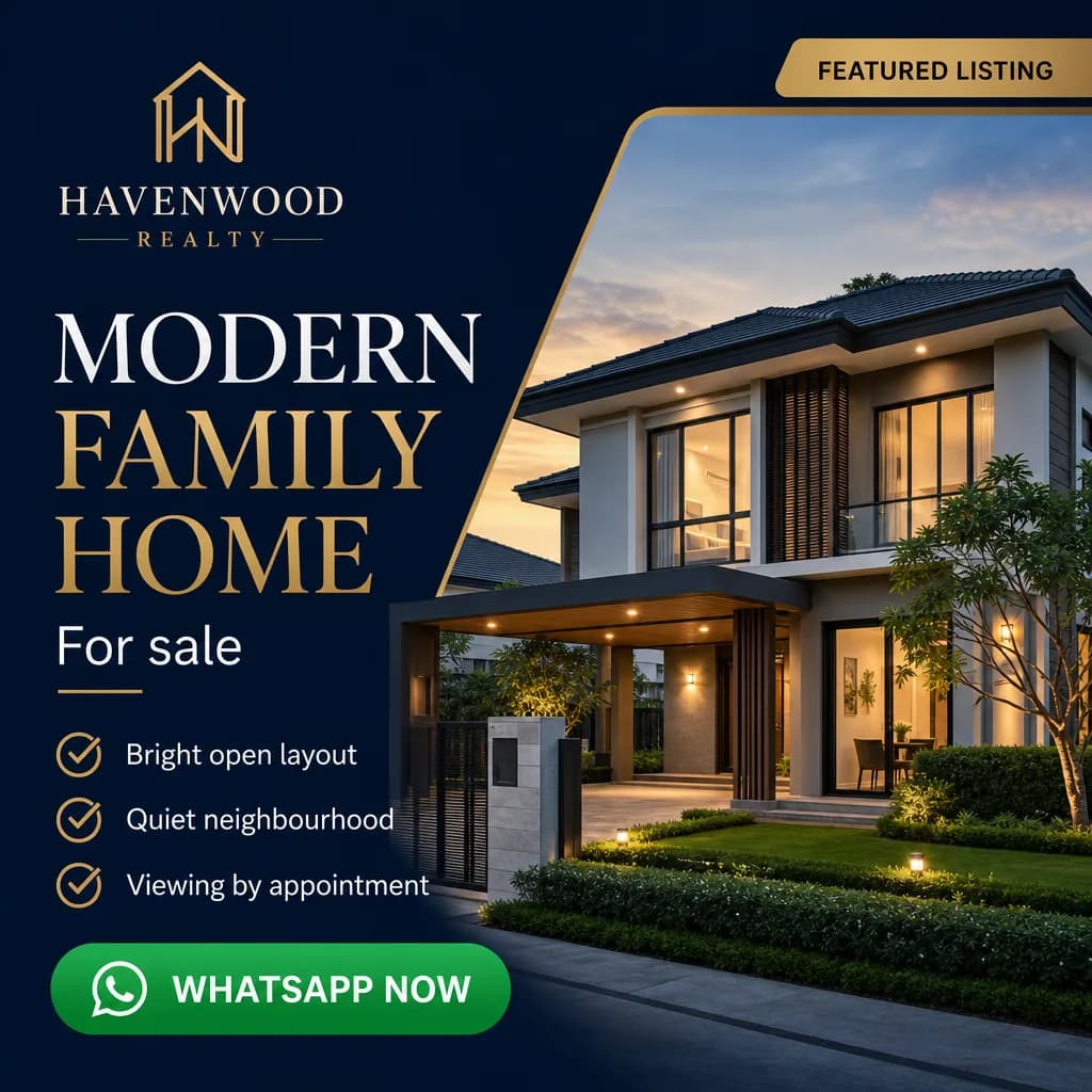 Real Estate ad creative for Havenwood Realty: Featured listing