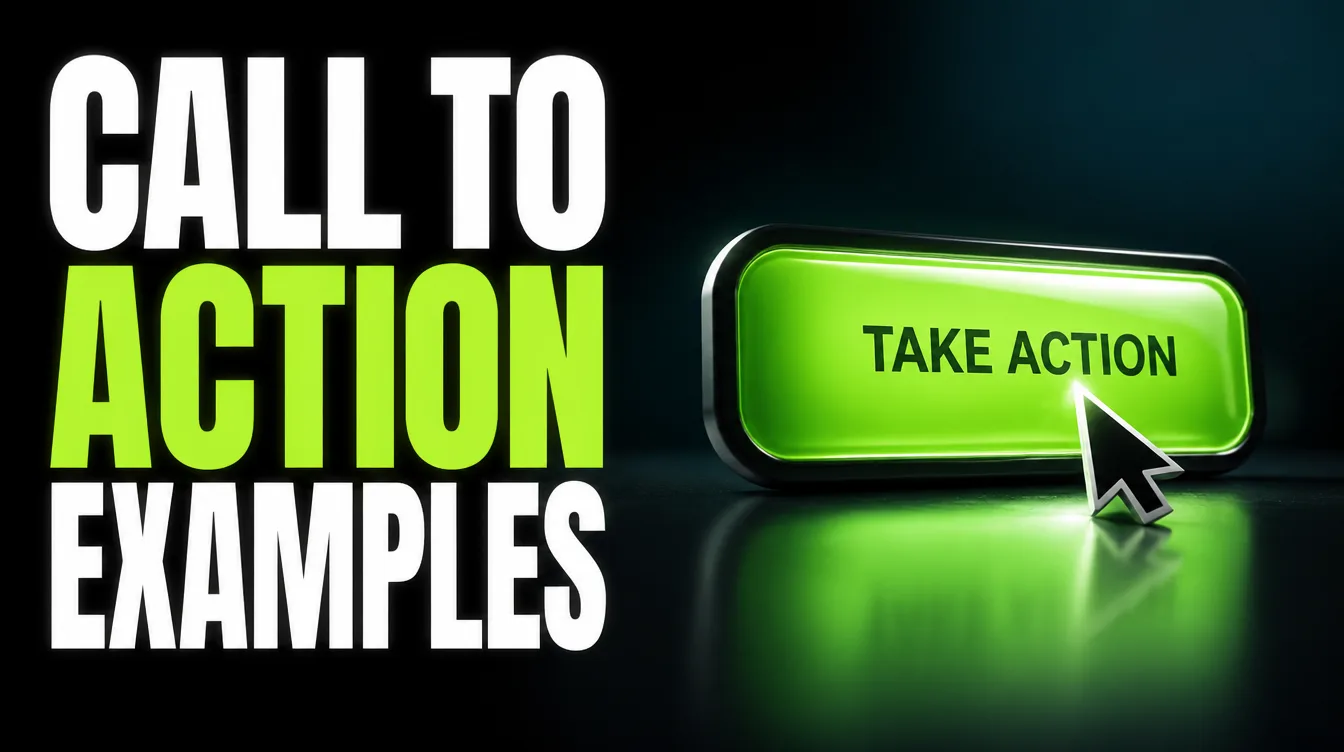 A glowing green call-to-action button with a cursor hovering over it.