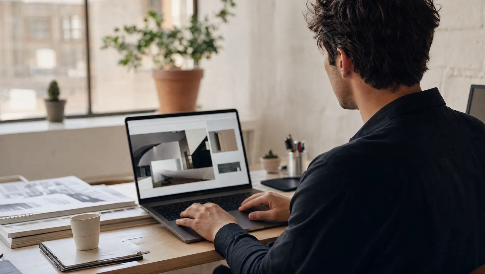 Gregory Yeoh, founder of Seed Light, at work on a client website