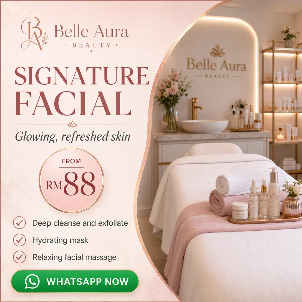 Belle Aura beauty ad designed by Seed Light