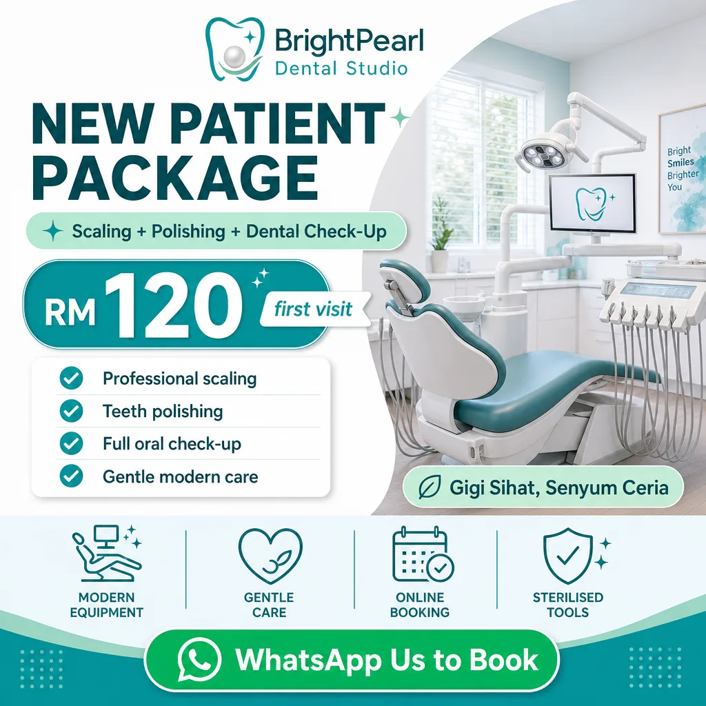 Dental ad creative for BrightPearl Dental Studio: New patient package