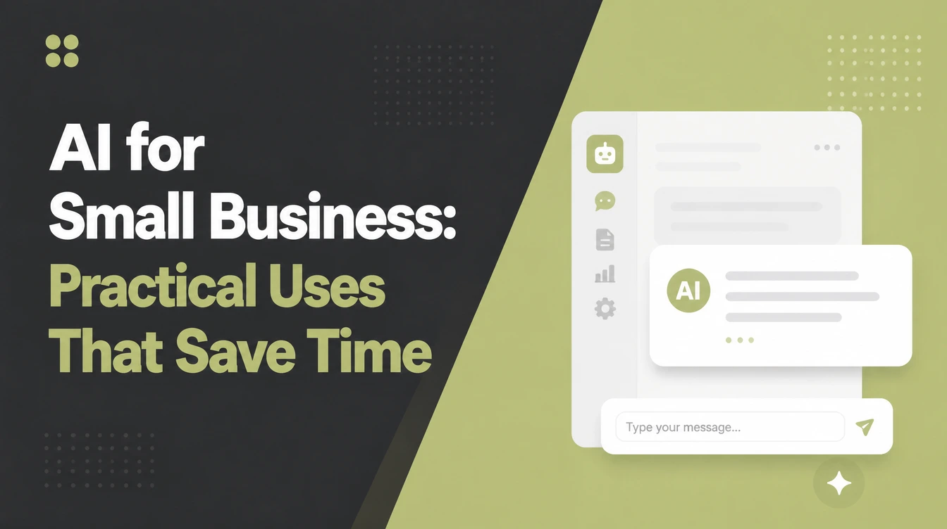 AI for Small Business, beside an assistant drafting a reply in a chat panel.