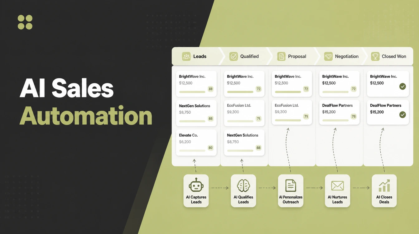 A sales pipeline board with deals moving automatically.