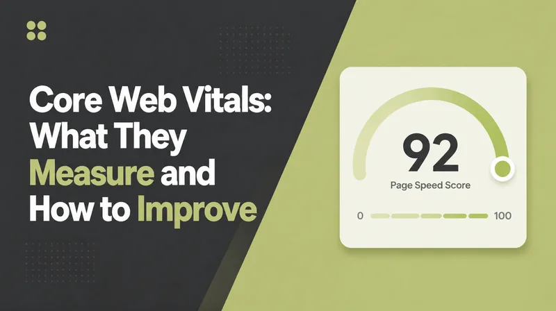 Core Web Vitals, beside a page speed score sitting in the green.
