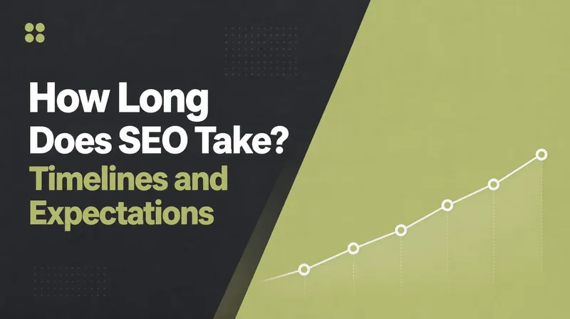 How Long Does SEO Take, beside a rankings line climbing steadily upward.