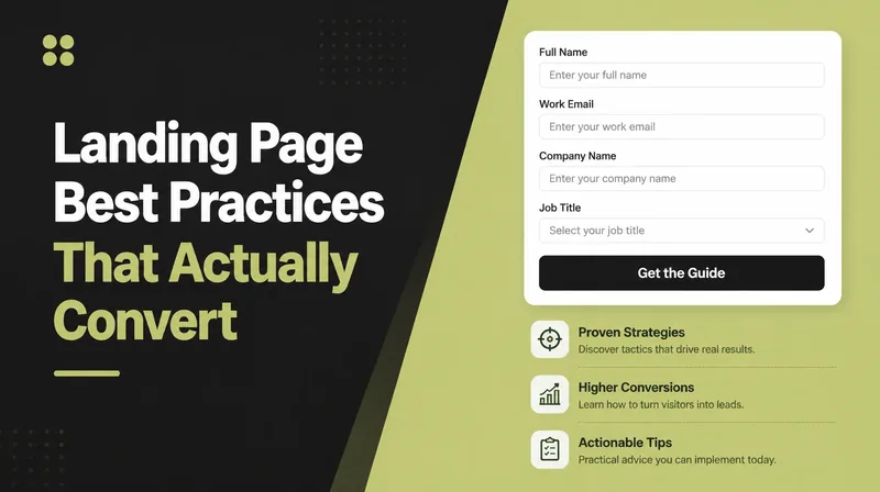 A landing page with a single short form, one call-to-action button and three supporting benefit rows.
