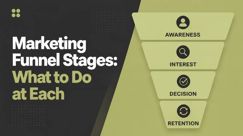 A four stage marketing funnel labelled Awareness, Interest, Decision and Retention.