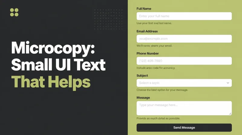 A form with helpful hint text under each field.