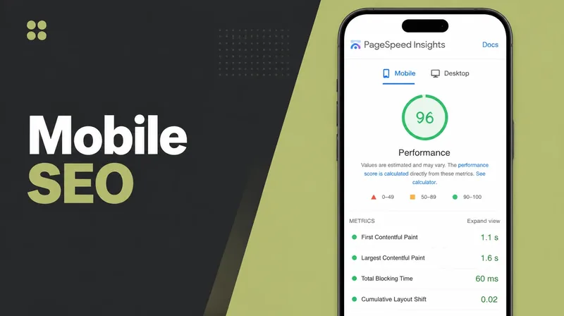 A mobile page speed report on a phone screen.