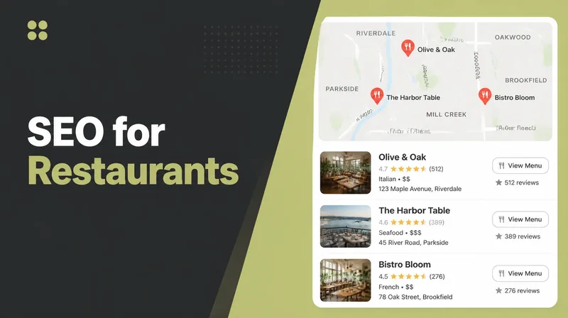A restaurant map listing with menu and reviews.