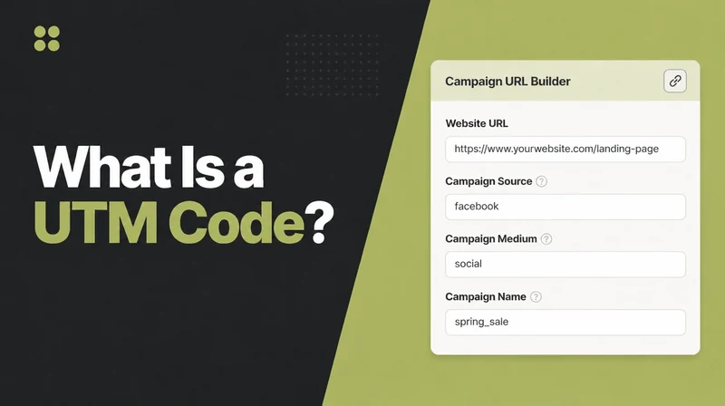 A campaign URL builder with UTM fields filled in.