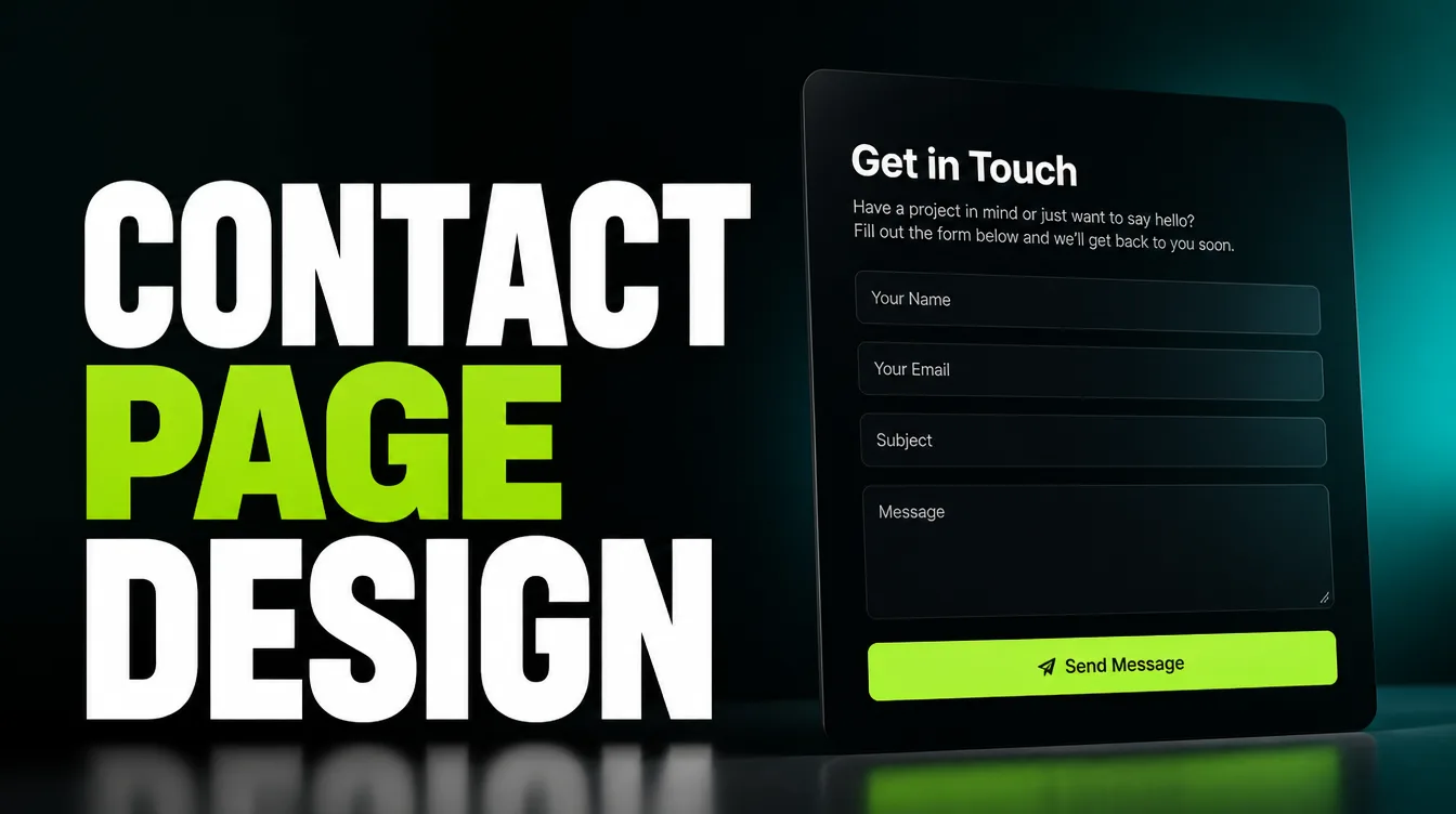 A clean contact page design with a short form and a clear send message button.