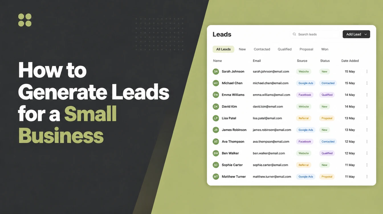 A lead list filling up in a CRM inbox.