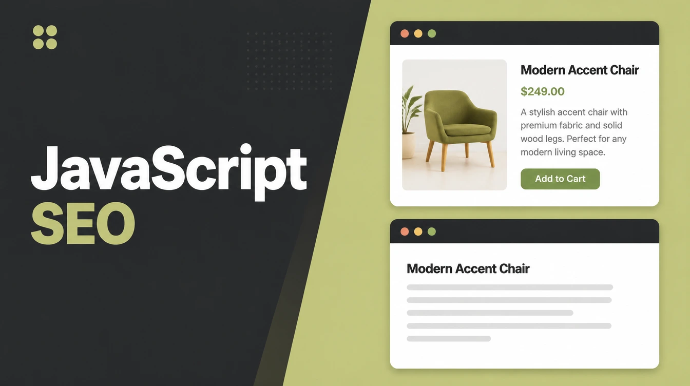 A rendered page beside its crawled HTML source.