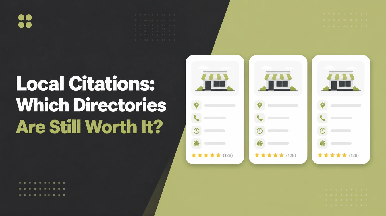Local Citations, beside one business listing repeated across three directory cards with matching details.