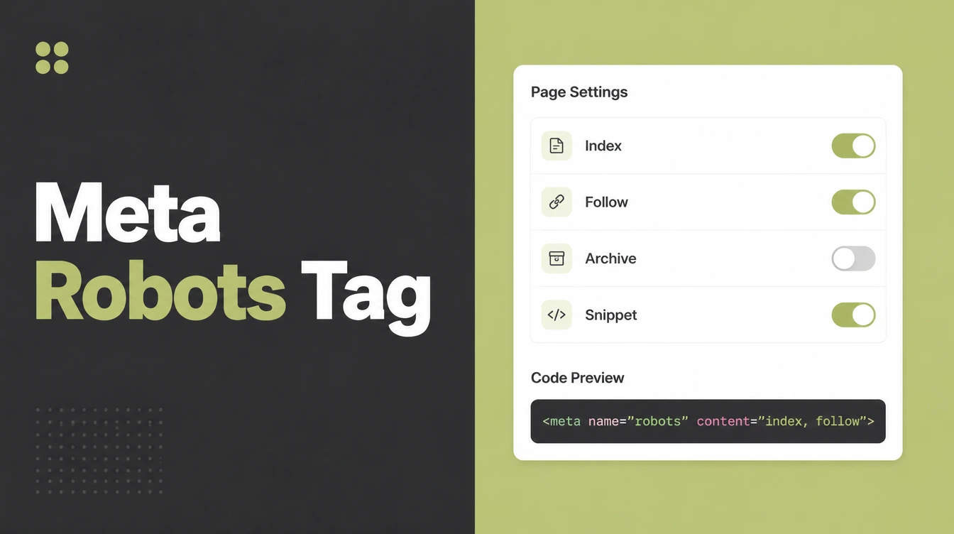 A page settings panel with index and follow switches.