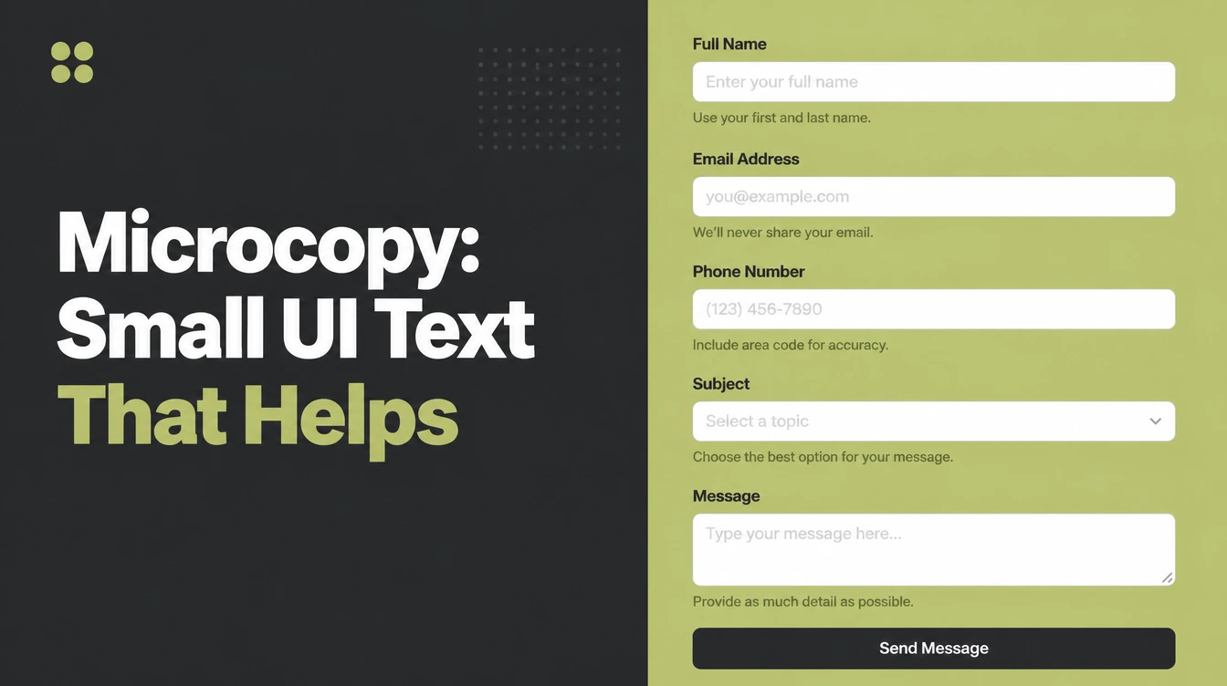 A form with helpful hint text under each field.