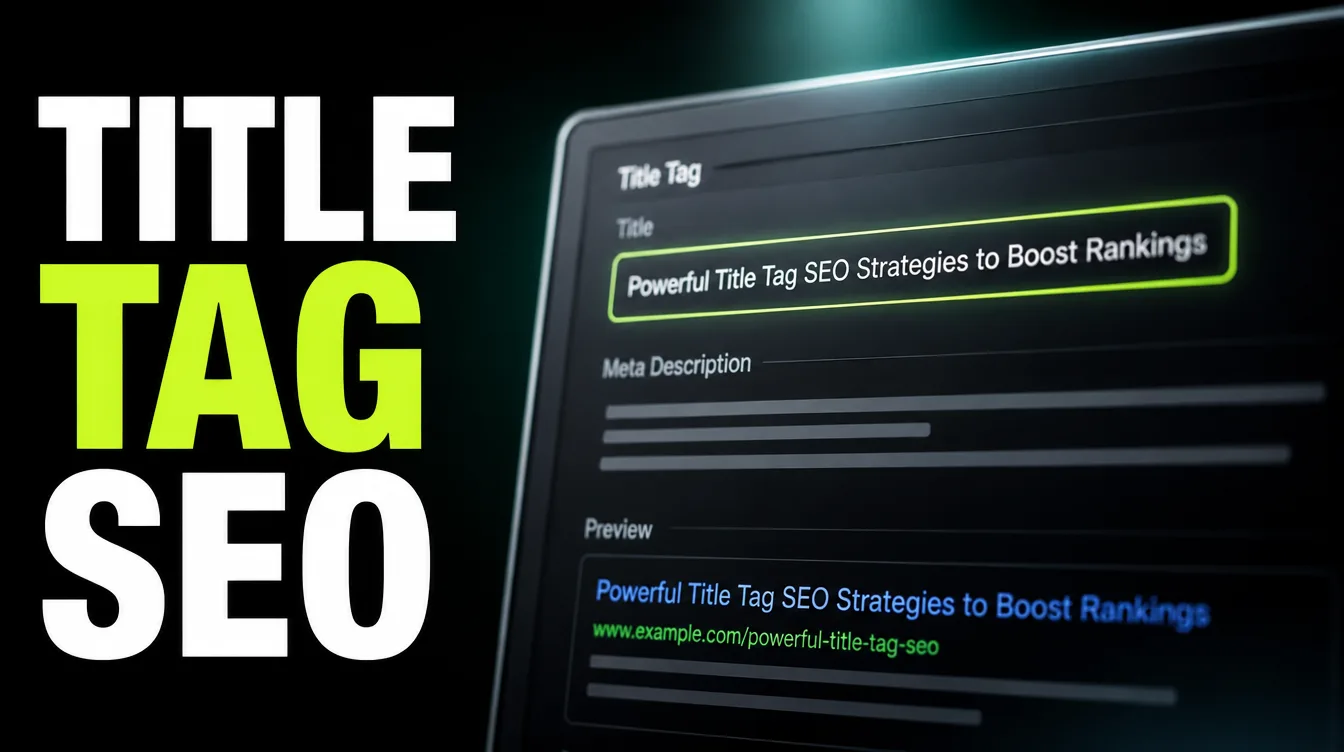 A search result title link highlighted inside an SEO editor showing the title tag field.