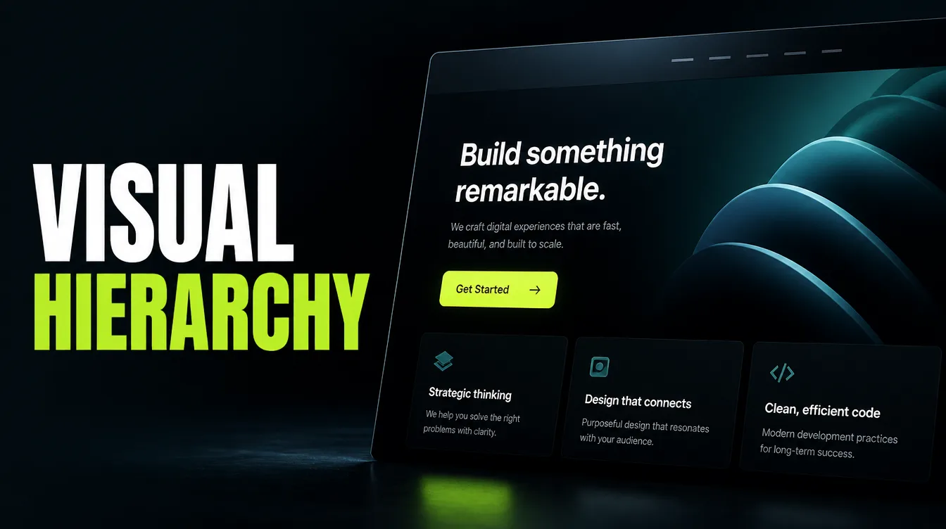 A web page UI showing strong visual hierarchy with one bright focal-point button.