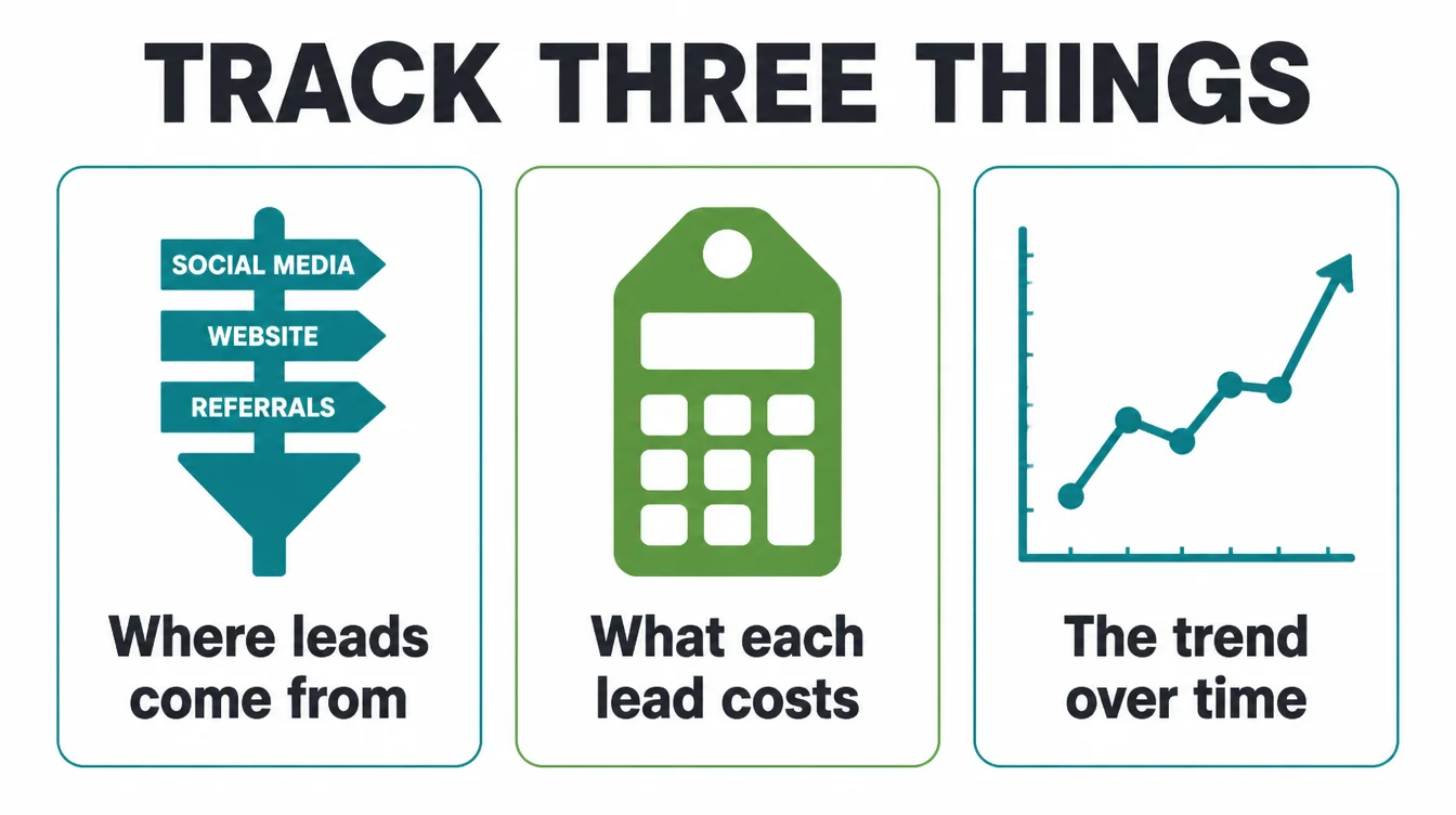 Infographic listing three things to track