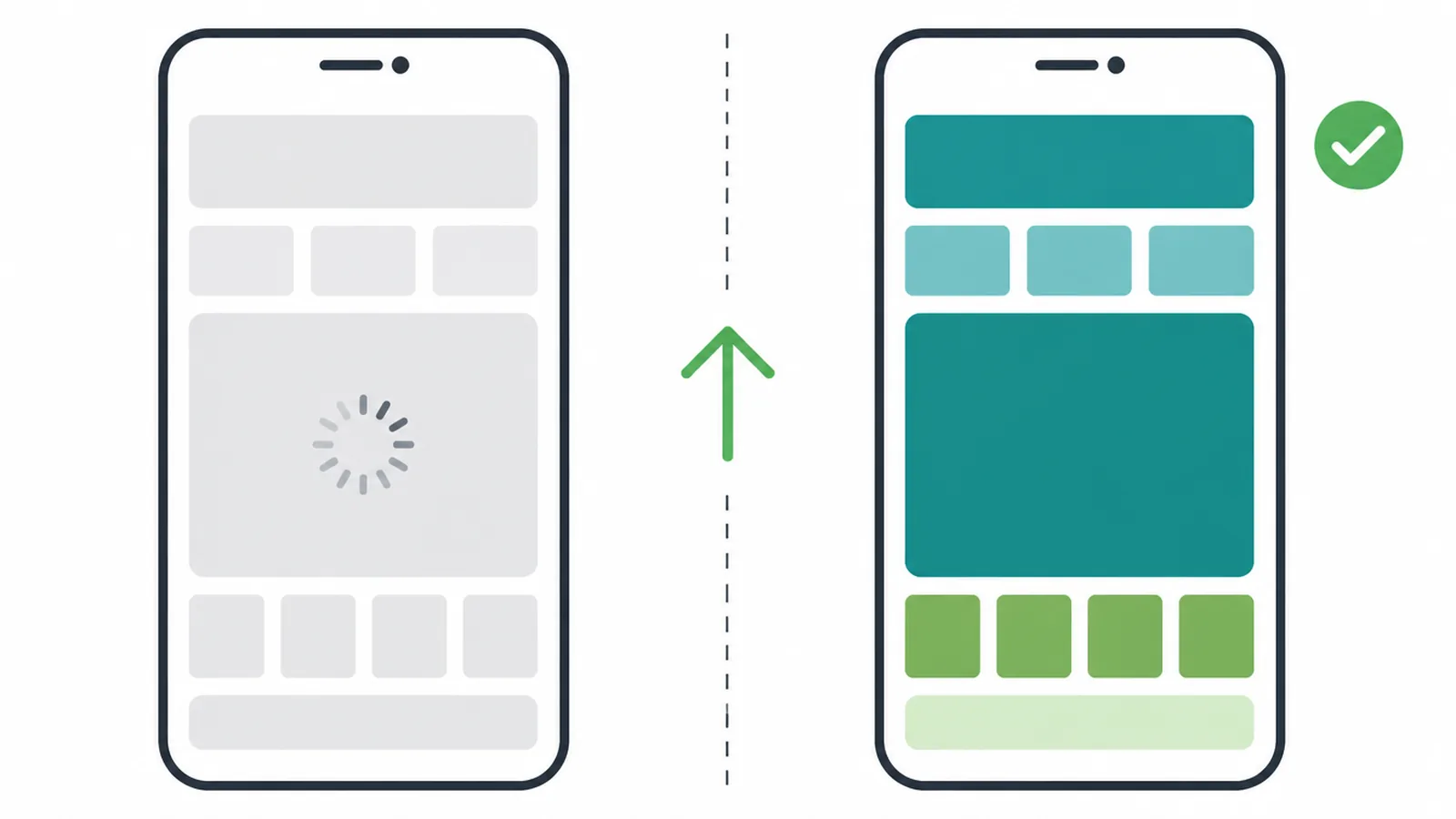 Before and after comparison of a slow versus a fast loading mobile store
