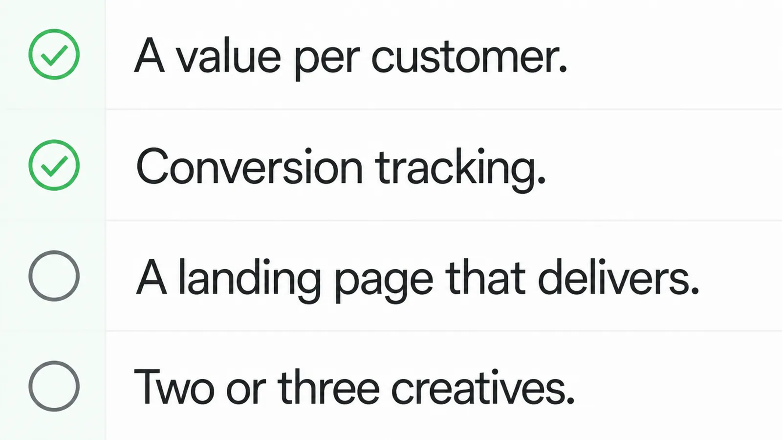 A readiness list of four things to have in place before running ads