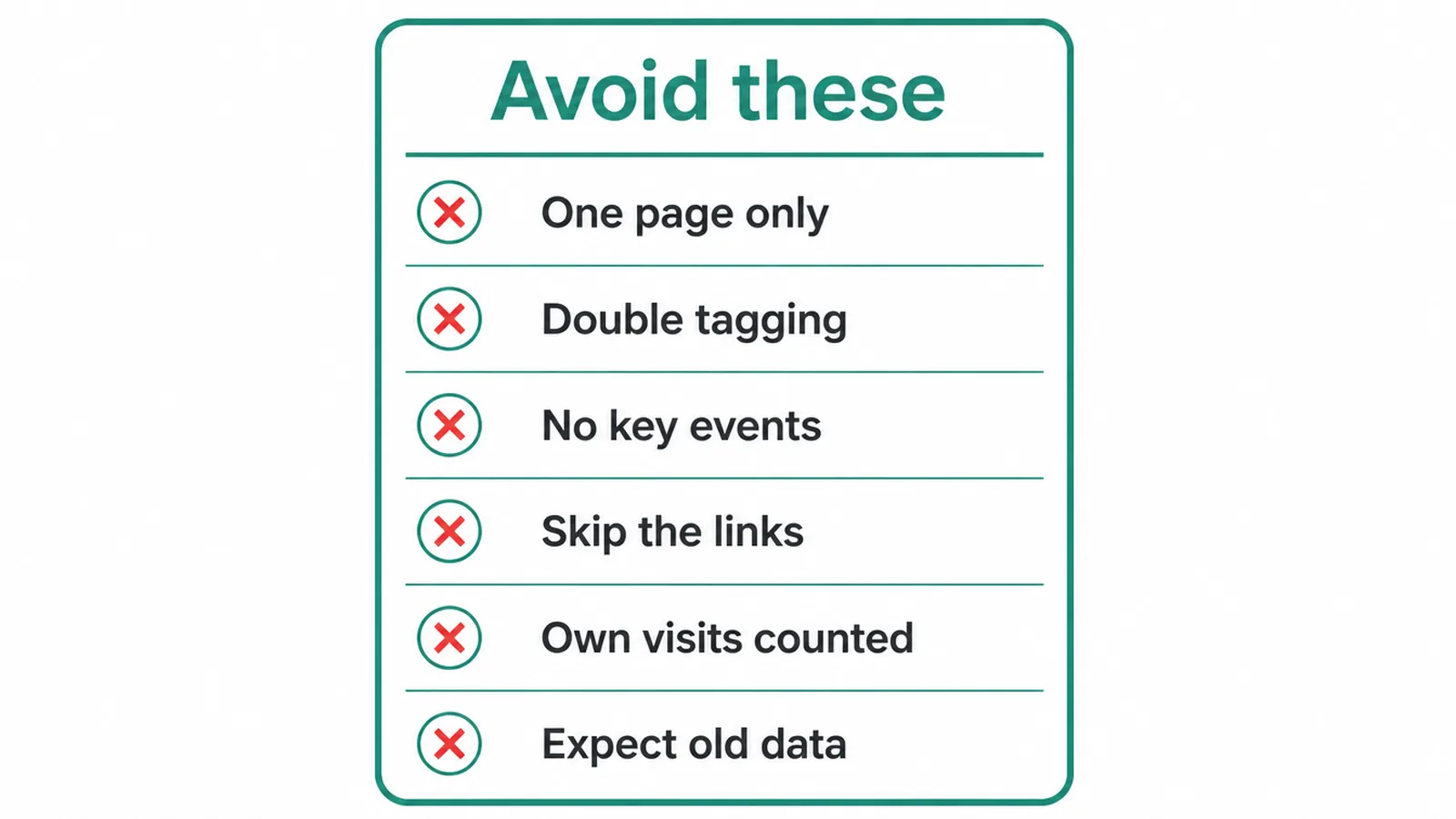 Six common mistakes to avoid when setting up GA4.