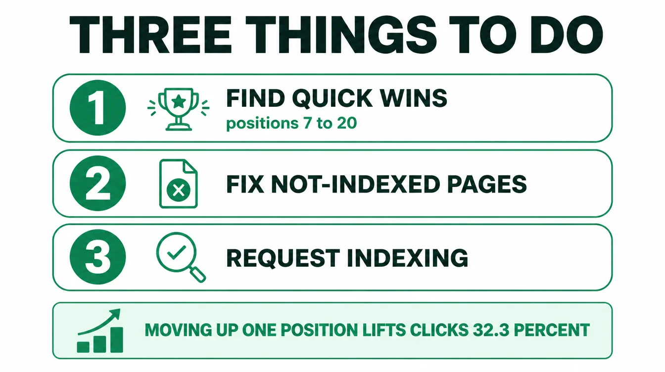 Infographic listing three actions