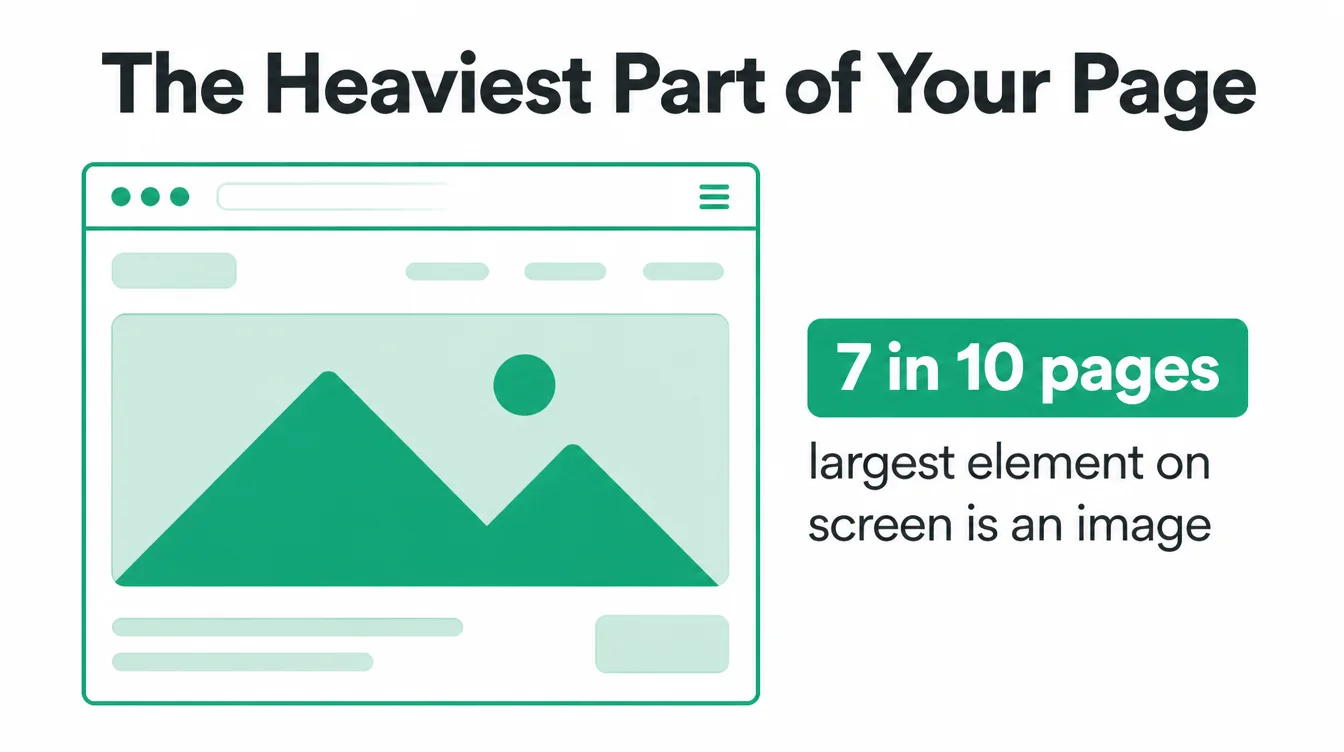 A webpage outline showing an image as the largest element on screen.