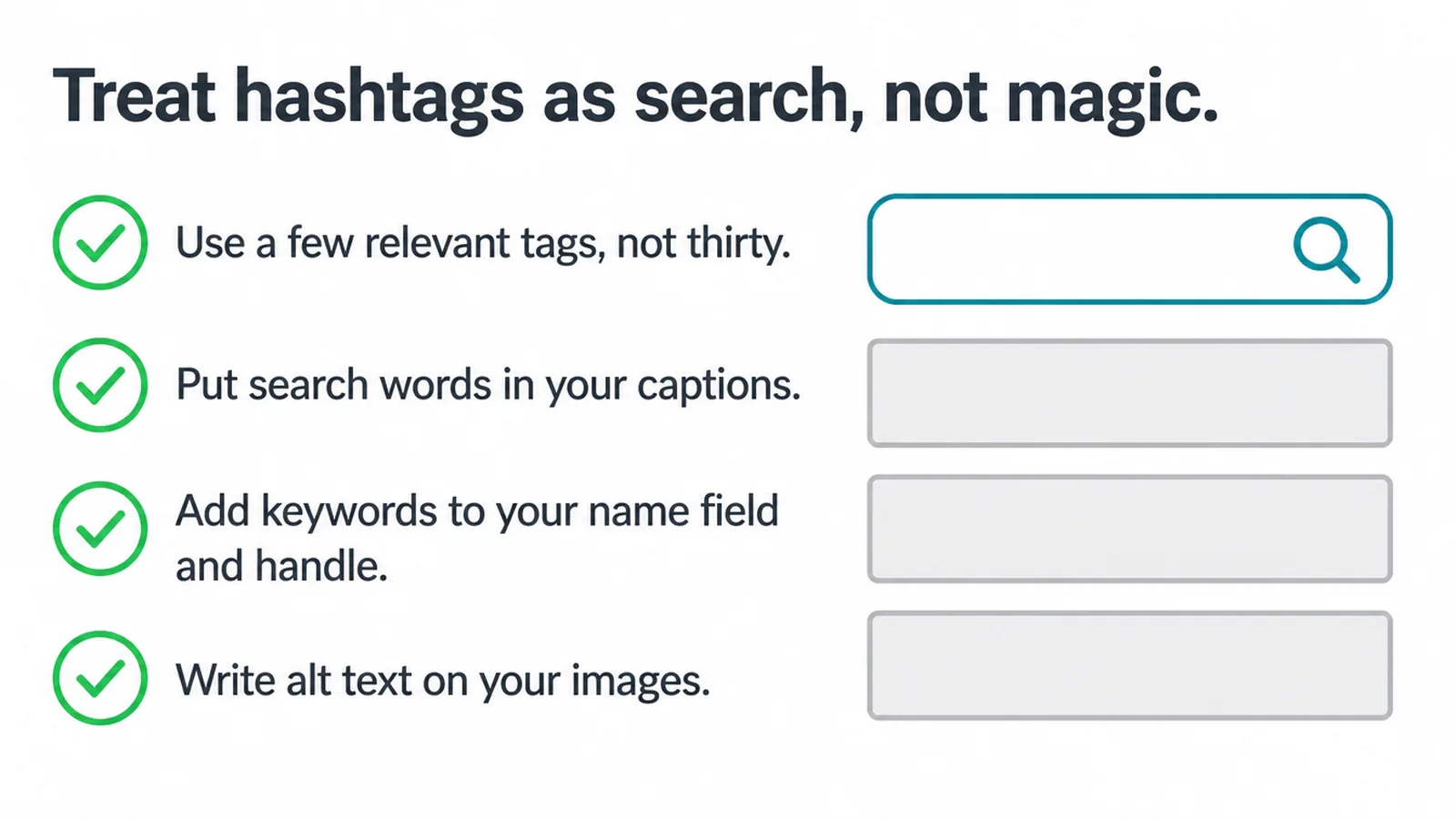 Checklist of four Instagram search habits