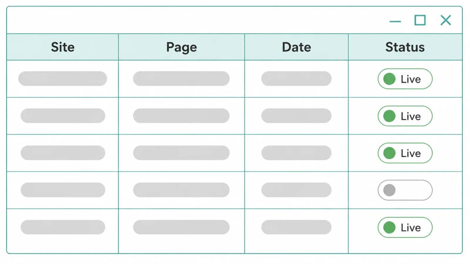 Spreadsheet mockup for tracking earned backlinks