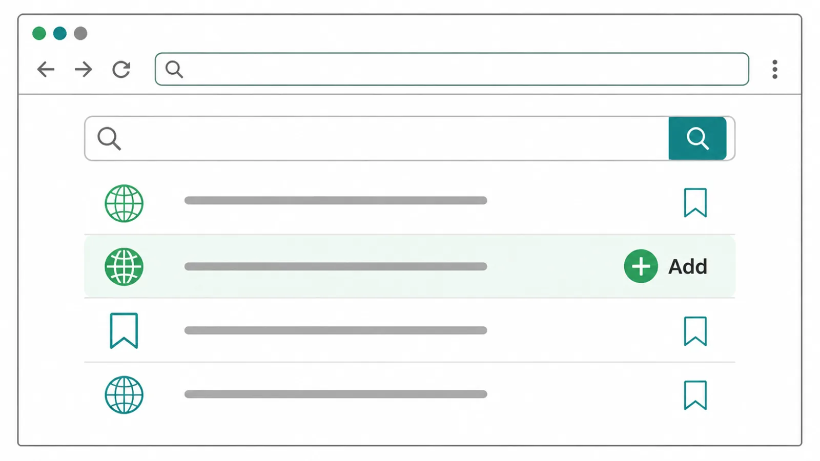 Mockup of a resource page listing useful sites to join