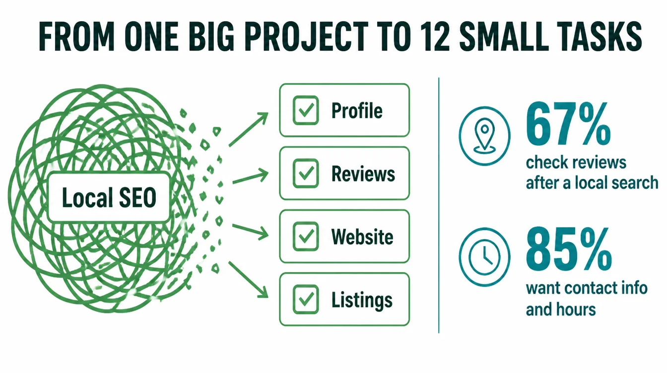 Local SEO broken into four small groups