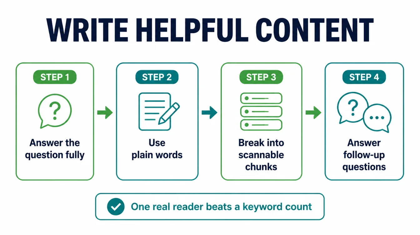 Four-step process for writing helpful content