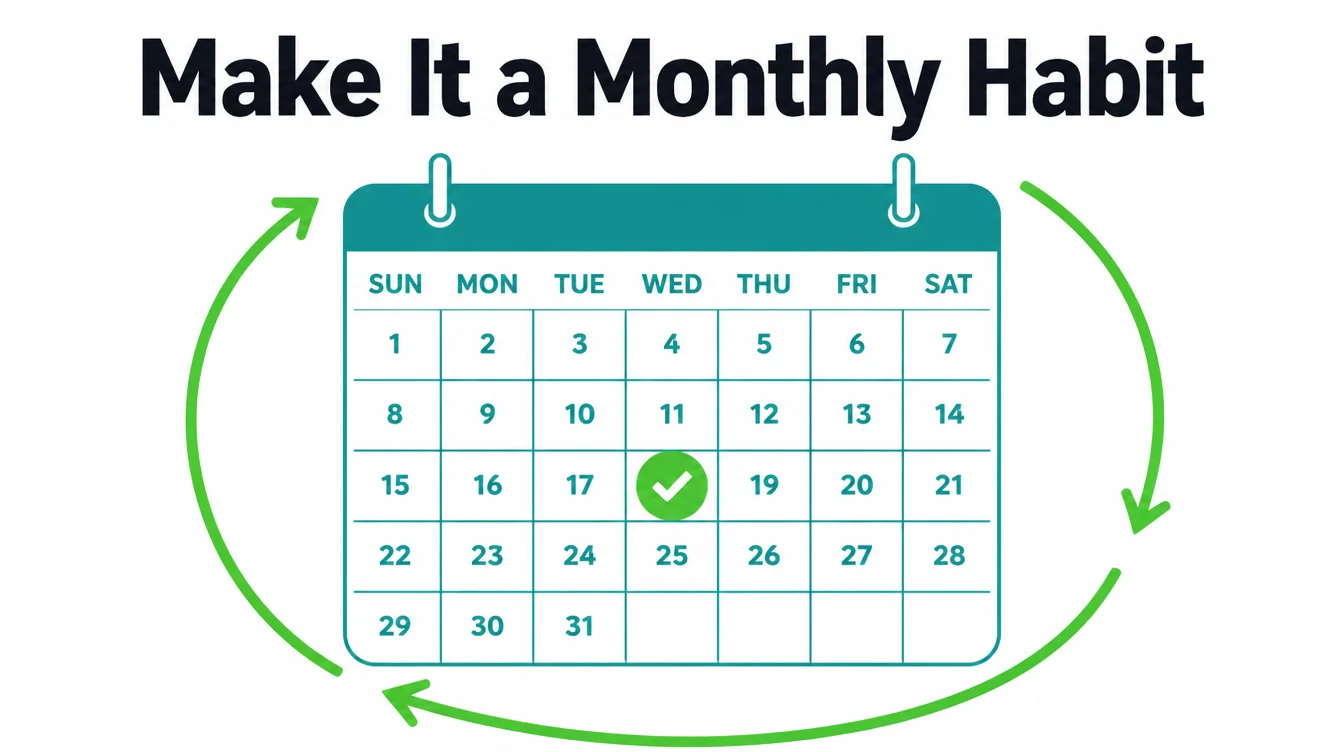A calendar with one repeating day each month circled to mark a maintenance routine.
