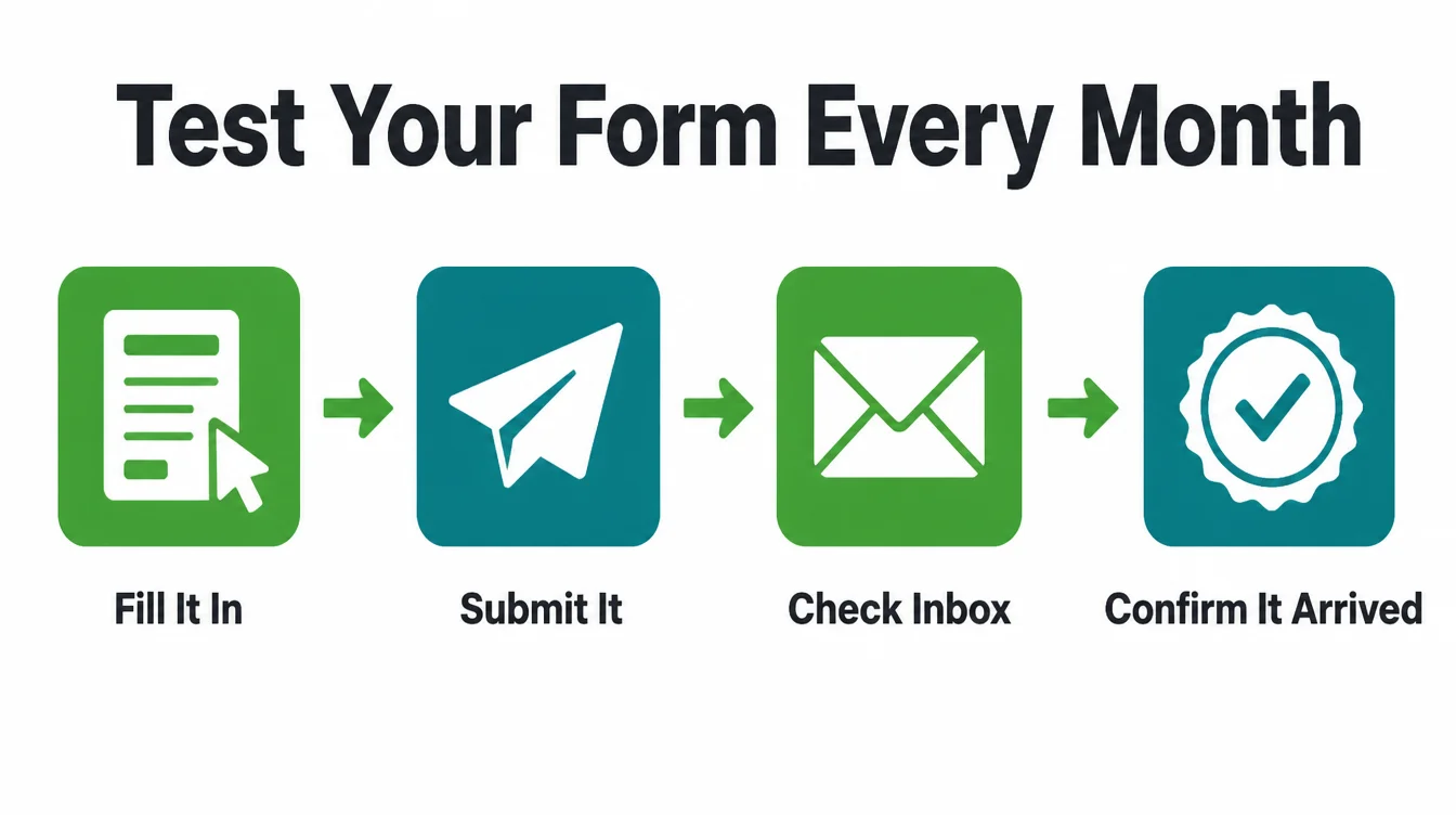 A four step flow for testing your contact form each month